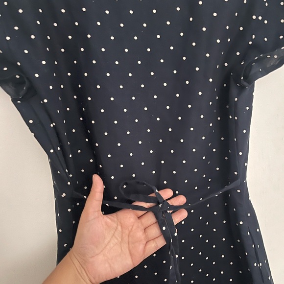 🚨LAST CHANCE🚨Abercrombie & Fitch Navy Blue Polk a Dot Dress - Picture 2 of 5